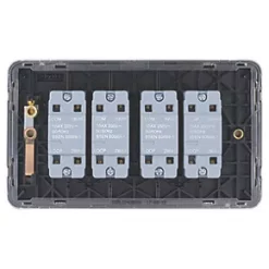 Schneider Electric Lisse Deco 10AX 4-Gang 2-Way Light Switch Brushed Stainless Steel with Black Inserts 9 Schneider Electric Lisse Deco 10AX 4-Gang 2-Way Light Switch Brushed Stainless Steel with Black Inserts -Steel Switches Sales 124FF A3