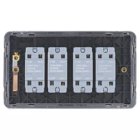 Schneider Electric Lisse Deco 10AX 4-Gang 2-Way Light Switch Brushed Stainless Steel with Black Inserts 6 Schneider Electric Lisse Deco 10AX 4-Gang 2-Way Light Switch Brushed Stainless Steel with Black Inserts - Image 4