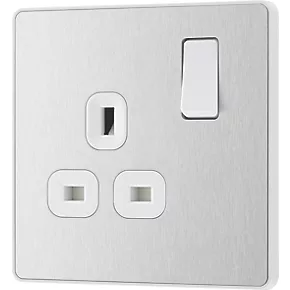 British General Evolve 13A 1-Gang SP Switched Socket Brushed Steel with White Inserts 6 British General Evolve 13A 1-Gang SP Switched Socket Brushed Steel with White Inserts - Image 4