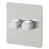 MK Edge 2-Gang 2-Way Dimmer Switch Brushed Stainless Steel 1 MK Edge 2-Gang 2-Way Dimmer Switch Brushed Stainless Steel -Steel Switches Sales 146FF P