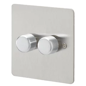 MK Edge 2-Gang 2-Way Dimmer Switch Brushed Stainless Steel 3 MK Edge 2-Gang 2-Way Dimmer Switch Brushed Stainless Steel