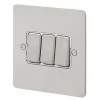 MK Edge 10AX 3-Gang 2-Way Switch Brushed Stainless Steel with White Inserts 2 MK Edge 10AX 3-Gang 2-Way Switch Brushed Stainless Steel with White Inserts -Steel Switches Sales 155FF P