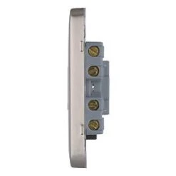 Schneider Electric Lisse Deco 13A Unswitched Fused Spur Brushed Stainless Steel with Black Inserts -Steel Switches Sales 160CC A2