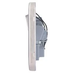 Schneider Electric Lisse Deco 13A 2-Gang DP Switched Plug Socket Brushed Stainless Steel with White Inserts -Steel Switches Sales 199FF A2