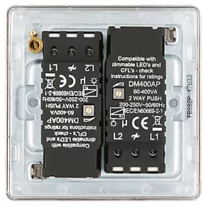 LAP 2-Gang 2-Way LED Dimmer Switch Brushed Stainless Steel 6 LAP 2-Gang 2-Way LED Dimmer Switch Brushed Stainless Steel - Image 4
