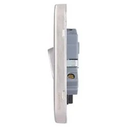 Schneider Electric Lisse Deco 20AX 1-Gang DP Control Switch Brushed Stainless Steel with Black Inserts -Steel Switches Sales 241FF A2