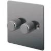 LAP 2-Gang 2-Way LED Dimmer Switch Brushed Stainless Steel -Steel Switches Sales 24866 P