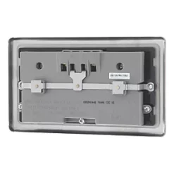 LAP 13A 2-Gang Unswitched Socket + 4.2A 4-Outlet Type A USB Charger Brushed Stainless Steel with Black Inserts 11 LAP 13A 2-Gang Unswitched Socket + 4.2A 4-Outlet Type A USB Charger Brushed Stainless Steel with Black Inserts -Steel Switches Sales 2564T A3