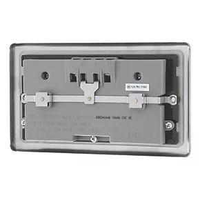 LAP 13A 2-Gang Unswitched Socket + 4.2A 4-Outlet Type A USB Charger Brushed Stainless Steel with Black Inserts 6 LAP 13A 2-Gang Unswitched Socket + 4.2A 4-Outlet Type A USB Charger Brushed Stainless Steel with Black Inserts - Image 4