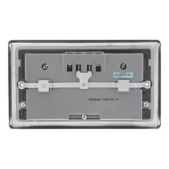 LAP 13A 2-Gang Unswitched Socket + 4.2A 4-Outlet Type A USB Charger Brushed Stainless Steel with Black Inserts 12 LAP 13A 2-Gang Unswitched Socket + 4.2A 4-Outlet Type A USB Charger Brushed Stainless Steel with Black Inserts -Steel Switches Sales 2564T A4