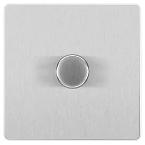 British General Evolve 1-Gang 2-Way LED Trailing Edge Single Push Dimmer Switch with Rotary Control Brushed Steel with White Inserts 5 British General Evolve 1-Gang 2-Way LED Trailing Edge Single Push Dimmer Switch with Rotary Control Brushed Steel with White Inserts - Image 3