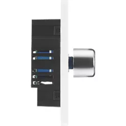 British General Evolve 1-Gang 2-Way LED Trailing Edge Single Push Dimmer Switch with Rotary Control Brushed Steel with White Inserts 13 British General Evolve 1-Gang 2-Way LED Trailing Edge Single Push Dimmer Switch with Rotary Control Brushed Steel with White Inserts -Steel Switches Sales 259PY A5