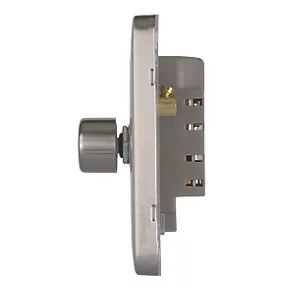 Schneider Electric Lisse Deco 3-Gang 2-Way Dimmer Brushed Stainless Steel 5 Schneider Electric Lisse Deco 3-Gang 2-Way Dimmer Brushed Stainless Steel - Image 3