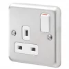 MK Albany Plus 13A 1-Gang DP Switched Plug Socket Brushed Stainless Steel with White Inserts 1 MK Albany Plus 13A 1-Gang DP Switched Plug Socket Brushed Stainless Steel with White Inserts -Steel Switches Sales 296FF P