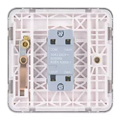 Schneider Electric Lisse Deco 10AX 1-Gang 2-Way Light Switch Brushed Stainless Steel with White Inserts -Steel Switches Sales 322FF A3