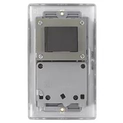 British General Nexus Metal 2-Gang Dual Voltage Shaver Socket 115 / 240V Brushed Stainless Steel with Graphite Inserts -Steel Switches Sales 33202 A3