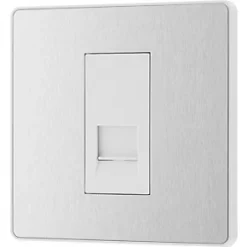 British General Evolve Slave Telephone Socket Brushed Steel with White Inserts 11 British General Evolve Slave Telephone Socket Brushed Steel with White Inserts -Steel Switches Sales 339RF A3