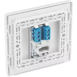 British General Evolve Slave Telephone Socket Brushed Steel with White Inserts 12 British General Evolve Slave Telephone Socket Brushed Steel with White Inserts -Steel Switches Sales 339RF A4