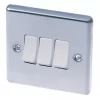 LAP 10AX 3-Gang 2-Way Light Switch Brushed Stainless Steel with White Inserts 1 LAP 10AX 3-Gang 2-Way Light Switch Brushed Stainless Steel with White Inserts -Steel Switches Sales 34445 P