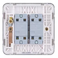 Schneider Electric Lisse Deco 10AX 2-Gang 2-Way Light Switch Brushed Stainless Steel with White Inserts -Steel Switches Sales 351FF A3