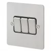 MK Edge 10AX 3-Gang 2-Way Light Switch Brushed Stainless Steel with Black Inserts 1 MK Edge 10AX 3-Gang 2-Way Light Switch Brushed Stainless Steel with Black Inserts -Steel Switches Sales 360FF P