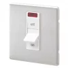 MK Aspect 32A 1-Gang DP Control Switch Brushed Stainless Steel with Neon with White Inserts -Steel Switches Sales 363FF P