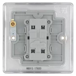 British General Nexus Metal 10AX 1-Gang Intermediate Switch Brushed Stainless Steel -Steel Switches Sales 367FG A2