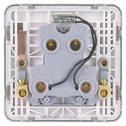 Schneider Electric Lisse Deco 50A 1-Gang DP Cooker Switch Brushed Stainless Steel with LED with White Inserts -Steel Switches Sales 375FF A3