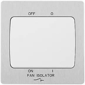 British General Evolve 10A 1-Gang 3-Pole Fan Isolator Switch Brushed Steel with White Inserts 5 British General Evolve 10A 1-Gang 3-Pole Fan Isolator Switch Brushed Steel with White Inserts - Image 3