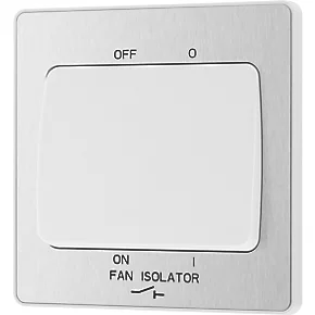 British General Evolve 10A 1-Gang 3-Pole Fan Isolator Switch Brushed Steel with White Inserts 6 British General Evolve 10A 1-Gang 3-Pole Fan Isolator Switch Brushed Steel with White Inserts - Image 4