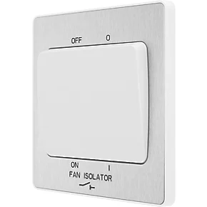 British General Evolve 10A 1-Gang 3-Pole Fan Isolator Switch Brushed Steel with White Inserts 3 British General Evolve 10A 1-Gang 3-Pole Fan Isolator Switch Brushed Steel with White Inserts