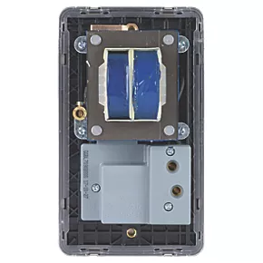 Schneider Electric Lisse Deco 2-Gang Dual Voltage Shaver Socket 115 / 230V Brushed Stainless Steel with Black Inserts 6 Schneider Electric Lisse Deco 2-Gang Dual Voltage Shaver Socket 115 / 230V Brushed Stainless Steel with Black Inserts - Image 4