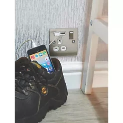 LAP 13A 1-Gang SP Switched Socket + 2.1A 2-Outlet Type A USB Charger Brushed Stainless Steel with White Inserts 8 LAP 13A 1-Gang SP Switched Socket + 2.1A 2-Outlet Type A USB Charger Brushed Stainless Steel with White Inserts -Steel Switches Sales 4101F A2