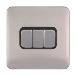 Schneider Electric Lisse Deco 10AX 3-Gang 2-Way Light Switch Brushed Stainless Steel with Black Inserts 7 Schneider Electric Lisse Deco 10AX 3-Gang 2-Way Light Switch Brushed Stainless Steel with Black Inserts -Steel Switches Sales 444CC A1