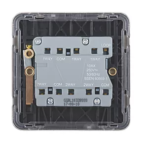 Schneider Electric Lisse Deco 10AX 3-Gang 2-Way Light Switch Brushed Stainless Steel with Black Inserts 6 Schneider Electric Lisse Deco 10AX 3-Gang 2-Way Light Switch Brushed Stainless Steel with Black Inserts - Image 4