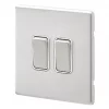MK Aspect 20AX 2-Gang 2-Way Switch Brushed Stainless Steel with White Inserts
