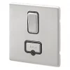 MK Aspect 13A Switched Fused Spur Brushed Stainless Steel with Black Inserts 2 MK Aspect 13A Switched Fused Spur Brushed Stainless Steel with Black Inserts -Steel Switches Sales 451FF P