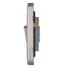 Schneider Electric Lisse Deco 10AX 2-Gang 2-Way Light Switch Brushed Stainless Steel with Black Inserts 5 Schneider Electric Lisse Deco 10AX 2-Gang 2-Way Light Switch Brushed Stainless Steel with Black Inserts - Image 3