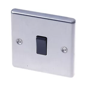 LAP 10AX 1-Gang 2-Way Light Switch Brushed Stainless Steel with Black Inserts 3 LAP 10AX 1-Gang 2-Way Light Switch Brushed Stainless Steel with Black Inserts