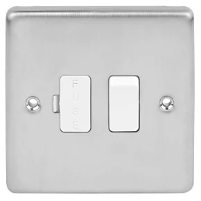 LAP 13A Switched Fused Spur Brushed Stainless Steel with White Inserts 4 LAP 13A Switched Fused Spur Brushed Stainless Steel with White Inserts - Image 2