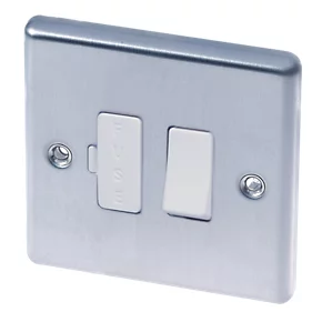 LAP 13A Switched Fused Spur Brushed Stainless Steel with White Inserts 3 LAP 13A Switched Fused Spur Brushed Stainless Steel with White Inserts