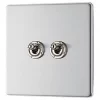 LAP 20A 16AX 2-Gang 2-Way Toggle Switch Brushed Stainless Steel -Steel Switches Sales 501KJ P