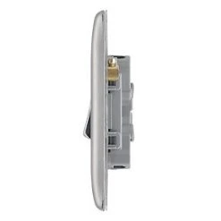 British General Nexus Metal 10AX 2-Gang 2-Way Light Switch Brushed Steel -Steel Switches Sales 50594 A2