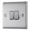 British General Nexus Metal 10AX 2-Gang 2-Way Light Switch Brushed Steel 2 British General Nexus Metal 10AX 2-Gang 2-Way Light Switch Brushed Steel -Steel Switches Sales 50594 P