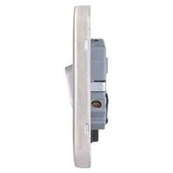 Schneider Electric Lisse Deco 20AX 1-Gang DP Control Switch Brushed Stainless Steel with LED with Black Inserts -Steel Switches Sales 505FF A2