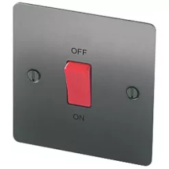 LAP 45A 1-Gang DP Cooker Switch Brushed Stainless Steel with LED