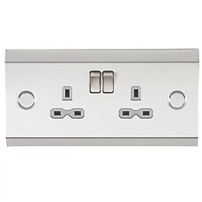 Knightsbridge SKR008 13A 2-Gang DP Switched Under Cabinet Socket Stainless Steel with Colour-Matched Inserts 4 Knightsbridge SKR008 13A 2-Gang DP Switched Under Cabinet Socket Stainless Steel with Colour-Matched Inserts - Image 2