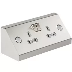 Knightsbridge SKR008 13A 2-Gang DP Switched Under Cabinet Socket Stainless Steel with Colour-Matched Inserts 8 Knightsbridge SKR008 13A 2-Gang DP Switched Under Cabinet Socket Stainless Steel with Colour-Matched Inserts -Steel Switches Sales 513TX A2