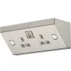 Knightsbridge SKR008 13A 2-Gang DP Switched Under Cabinet Socket Stainless Steel with Colour-Matched Inserts -Steel Switches Sales 513TX P