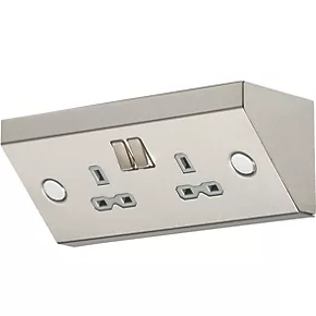 Knightsbridge SKR008 13A 2-Gang DP Switched Under Cabinet Socket Stainless Steel with Colour-Matched Inserts 3 Knightsbridge SKR008 13A 2-Gang DP Switched Under Cabinet Socket Stainless Steel with Colour-Matched Inserts